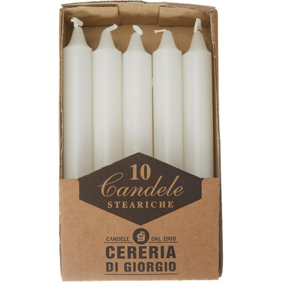 CANDELE STEARICHE CERA BIANCO CONF DA 10